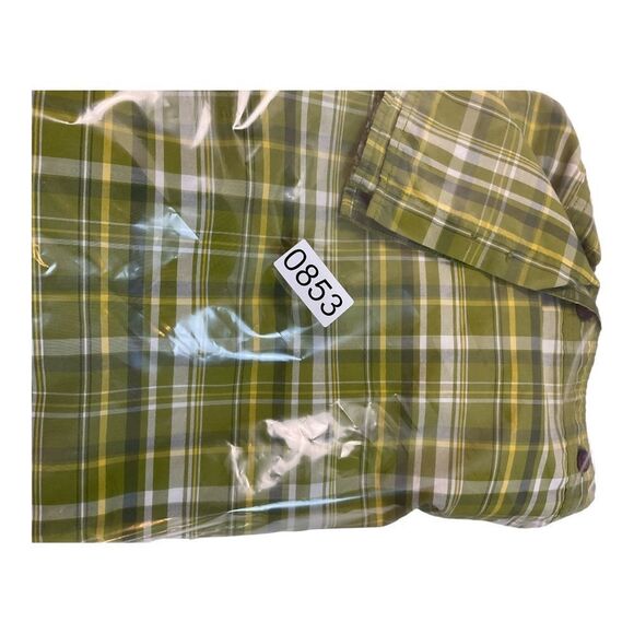 G.H Bass & Co. Men’s 2XL Polyester Cotton Short Sleeve Button Shirt Green Plaid - Picture 10 of 10